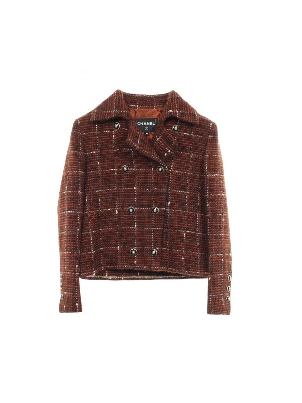 Chanel Lion Button Double Breasted Tweed Wool Jacket